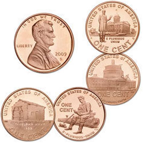2009 PROOF Lincoln Bicentennial One Cent 4 Coin Toned Copper Penny ...