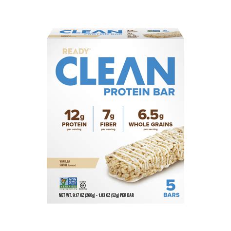 Ready Clean Protein Bar, Vanilla Swirl, 5 Count Bars - Shopic