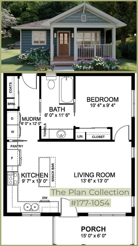 Pin on Tiny Homes | Cottage house plans, Small house floor plans, Guest ...