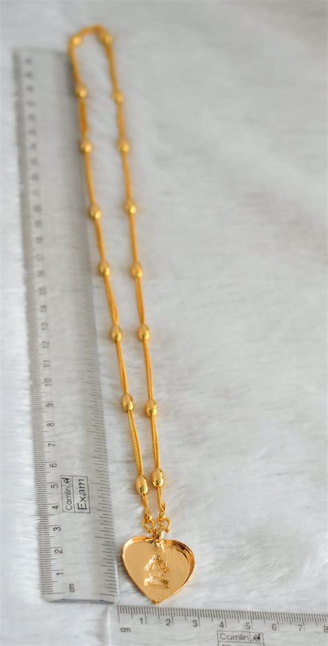 Gold tone 24 inches chain with shiva heart pendant dj-47156 – dreamjwell