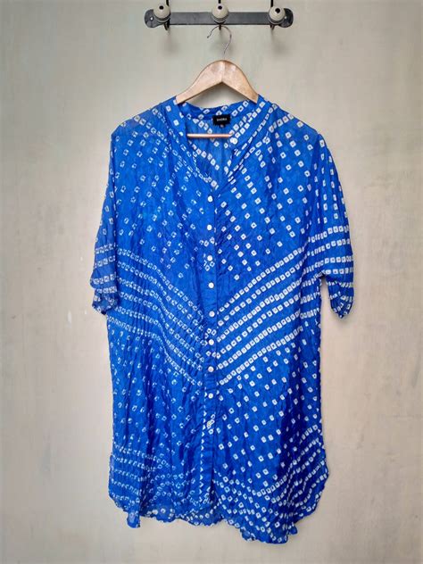 Bandhej Dress (Deep Blue) – Dhora India