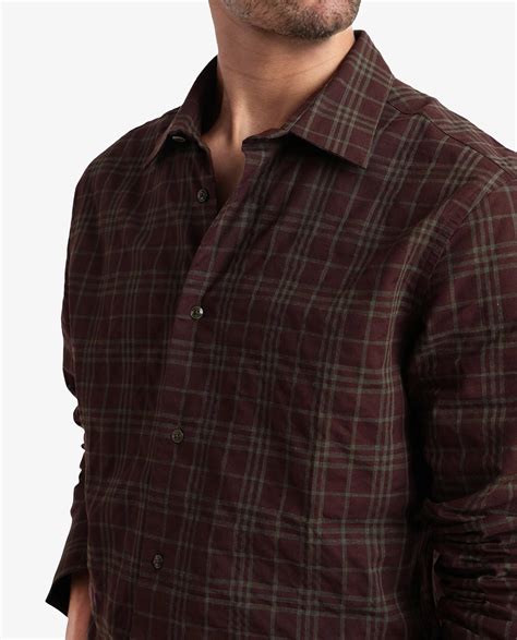 Rare Rabbit Men's Revers Brown Cotton Checked Print Regular Fit Full S