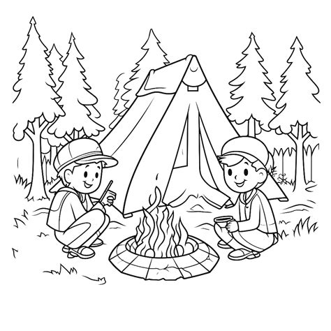 Camping coloring pages – Coloring corner