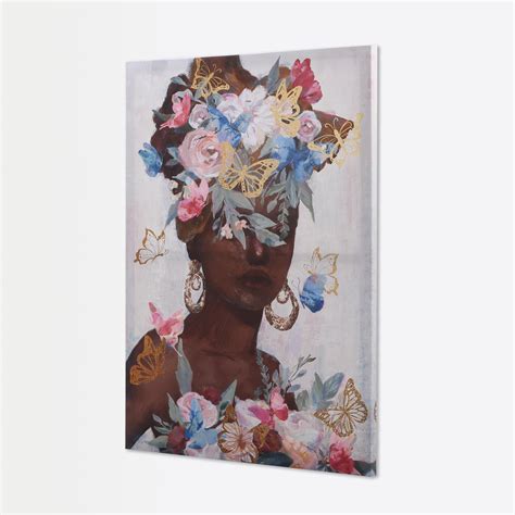 Buy Brezza Set of 2 Canvas Floral Woman Picture Frames - 60x40cm from ...