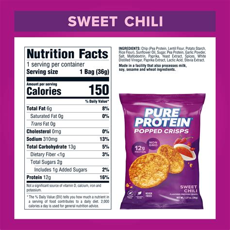 Pure Protein Sweet Chili Popped Crisps 2 Pack | Amerikasepetim
