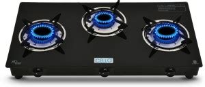 CELLO Regal 3 Burner Black Gas Cooktop,Toughened Glass, ISI Certified ...