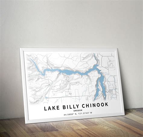 Printable Map of Lake Billy Chinook Oregon United States | Etsy