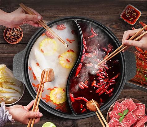 MIANZHI Cast Iron Hot Pot, Double-Flavor Hot Pot with India | Ubuy