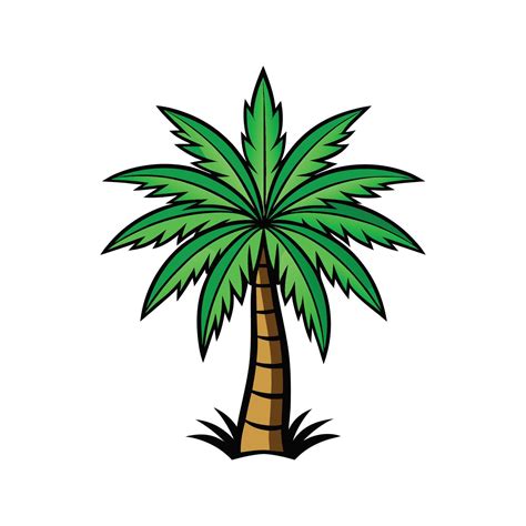 Distinct Queen Palm Tree Outline Art 57696035 Vector Art at Vecteezy