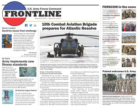 FORSCOM Frontline - Jan. 20, 2017 | Article | The United States Army