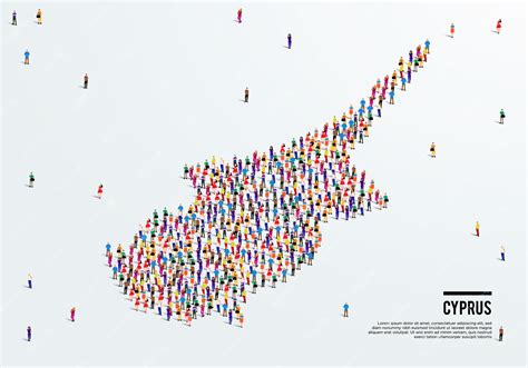 Premium Vector | Cyprus map. large group of people form to create a shape of cyprus map. vector ...