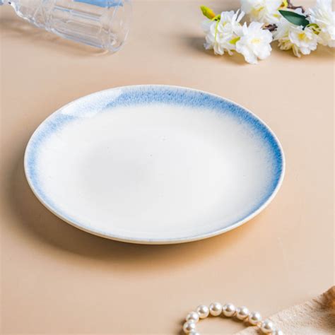 Blue And White Handcrafted Plate Online - Premium Snack Plate | Nestasia