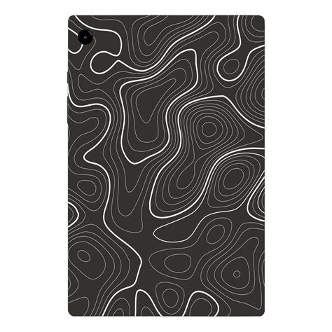 Samsung Galaxy Tab A9 Grayscale Topographic Lines Tablet Skins