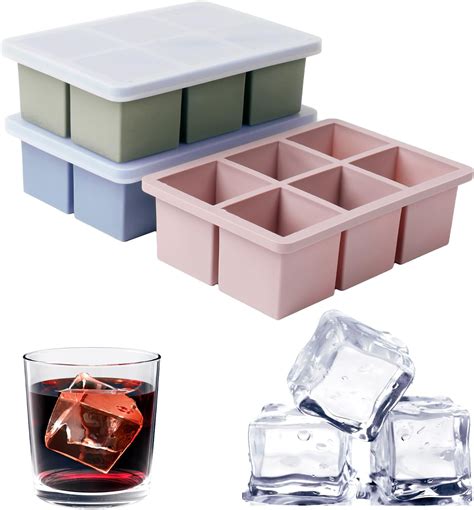 Amazon.com: Large Ice Cube Trays 3 pack, SAWNZC 2 inch Big Square Ice ...