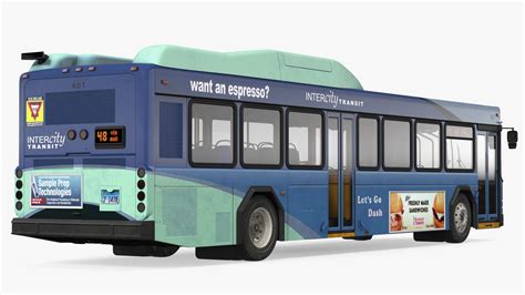 Gillig Low Floor Hybrid Bus Intercity Blue Simple Interior 3D Model $79 ...