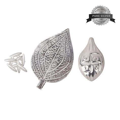 DHRUVS COLLECTION 925 Pure Silver Combo of One Paan Ka Patta, One ...