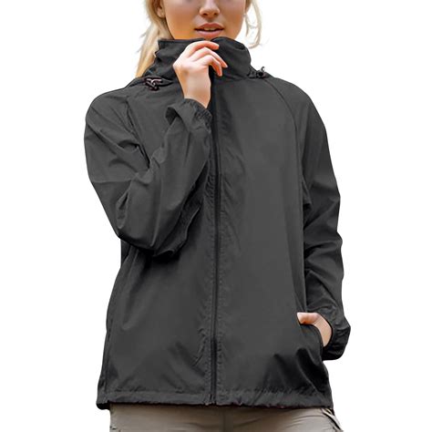 Womens Lightweight Jackets Casual New Hooded Rain Jacket for Women ...