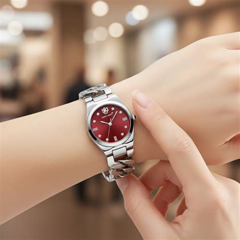 Sansi Mayo LIORA Bracelet Style Watch — Maroon Dial, Silver Edition ...
