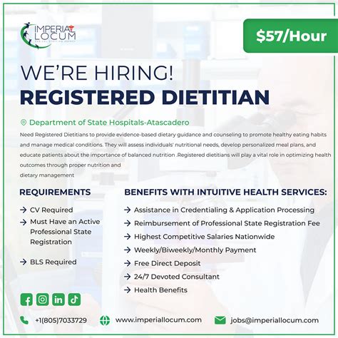 Imperial Locum Registered Dietitian Job Opening in Correctional ...