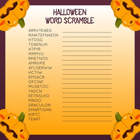 Halloween Word Scramble - 15 Free PDF Printables | Printablee