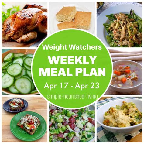Weight Watchers Weekly Meal Plan 4/15 - 4/21