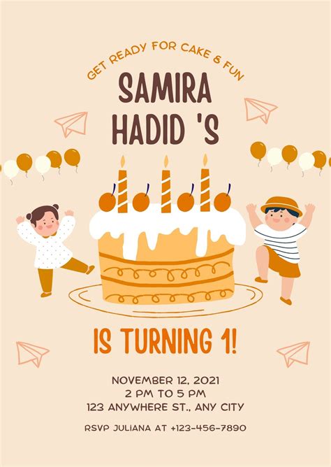 1st Birthday Invitation Card