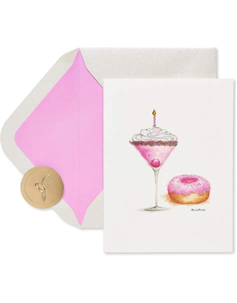 Birthday Card Martini Cocktail And Donut by Bella Pilar - Digs N Gifts