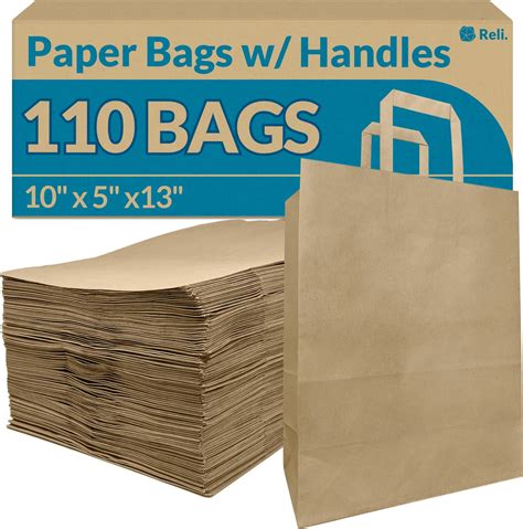 Amazon.com: BagDream Large Paper Grocery Bags 12x7x14 Inches 100Pcs ...