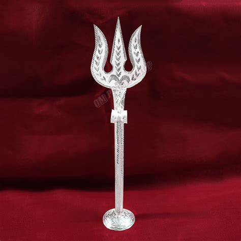 Buy Trishul Trident with Stand in Pure Silver online