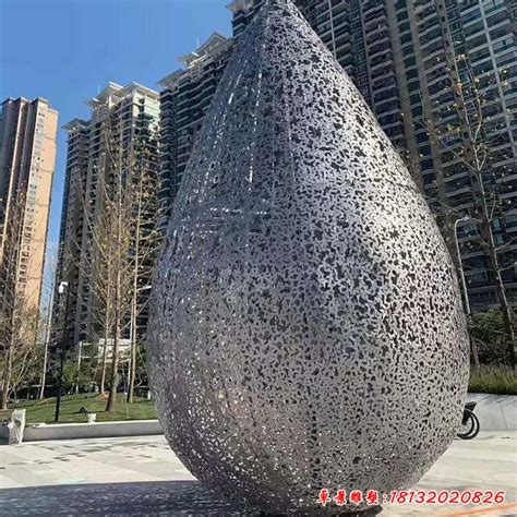 不锈钢雕塑后现代水滴雕塑广场水珠艺术装置创意设计_巧手雕塑厂-站酷ZCOOL