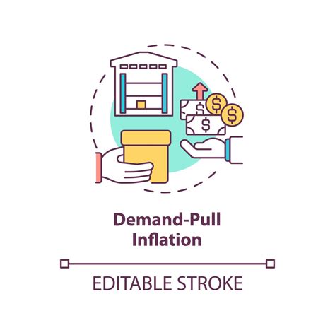 Demand pull inflation concept icon. Demand excess supply. Inflation ...