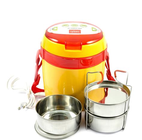 Buy Milton Futron Electric Tiffin 3 Containers, Yellow-Red Colour ...