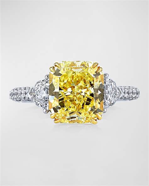 Neiman Marcus Diamonds Yellow Radiant Cut Diamond Ring, 5.77tcw (Size 6.5) | Neiman Marcus
