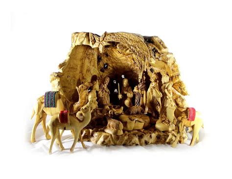 Olive Wood Nativity Set NA110 - Holy Land Olive Wood - Bethlehem Olive ...