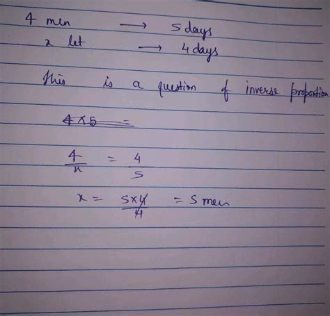 If 4 men can do a piece of work in 5 days. How many men will do the ...