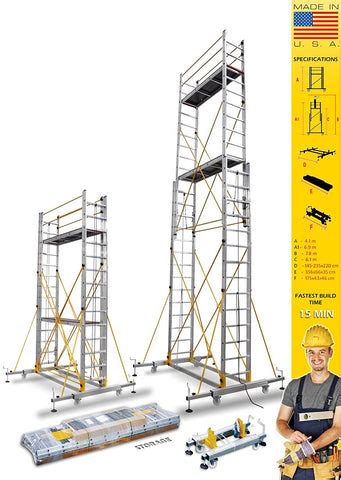 Euro Skymaster Scaffolding ladder 14 ft to 22ft - Made in USA - Ultra ...
