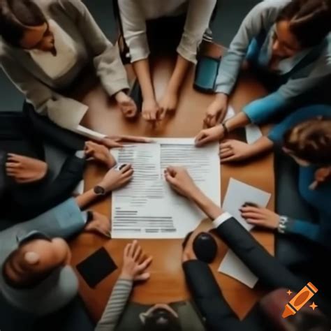 Adults sharing ideas in a collaborative setting with text 'share out ...