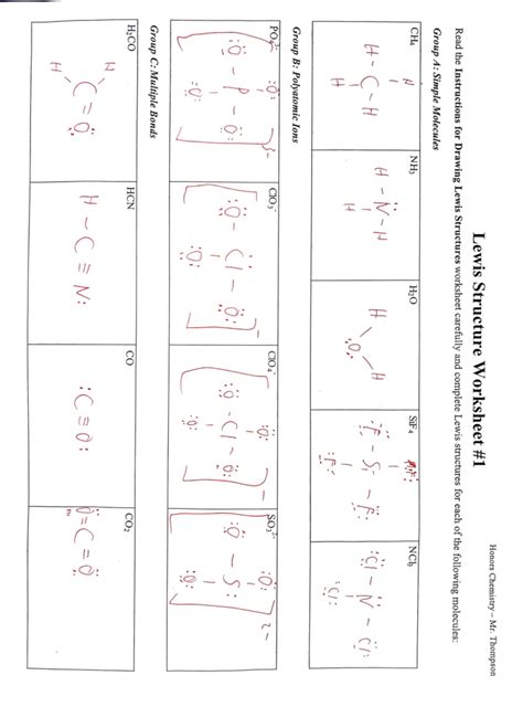 Covalent bonds answer - Honors Chemistry- Mr. Thompson Lewis Structure ...
