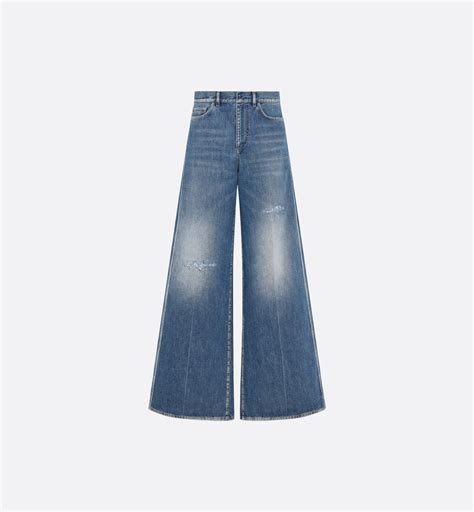 Flared Jeans Blue Stonewashed Cotton Denim | DIOR