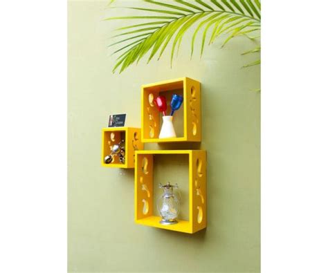 Buy Wooden Square Nesting Floating Wall Shelves Set of 3 Online ...