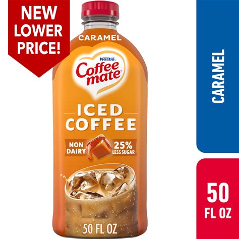 Nestle Coffee Mate Caramel Iced Coffee, Non-Dairy, 50 fl oz Bottle ...