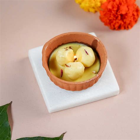 Buy Handmade Rasmalai Clay Pot Wax Candle Online On Zwende