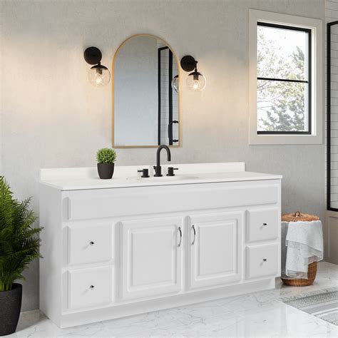 Design House Concord 61 Inch Bathroom Vanity with Cultured Marble Top ...