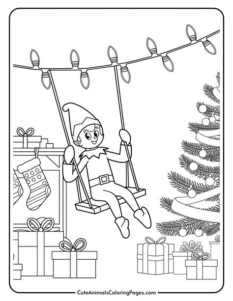 Elf On The Shelf Coloring Template