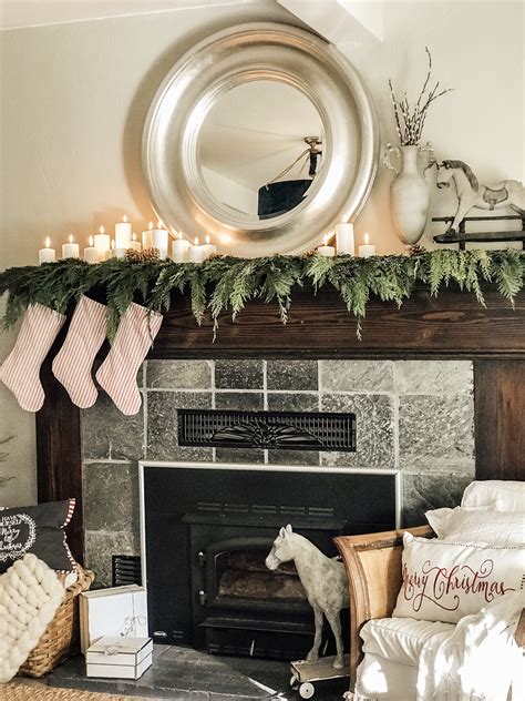Farmhouse Christmas Mantel A Natural White Christmas With Veronneau