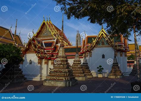 Wat Pho or Wat Phra Chetuphon, Temple of the Reclining Buddha. Bangkok ...