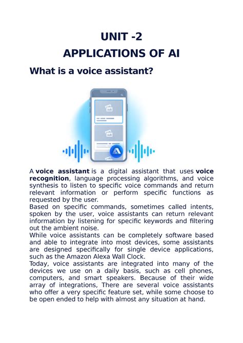AI applications - UNIT - APPLICATIONS OF AI What is a voice assistant ...
