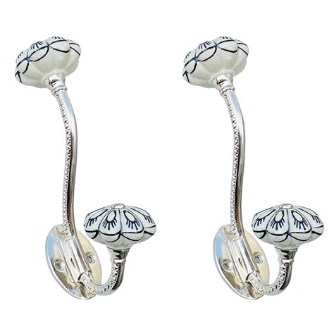 Maison Belle Ceramic Metal Wall Hooks Hanging Clothes Hat Coat Robe ...