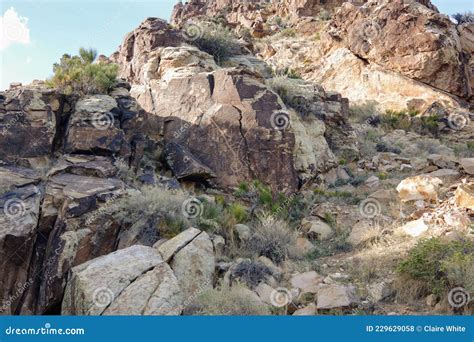 Rock Art Petroglyphs at Parowan Gap in Iron County, Utah Stock Photo ...
