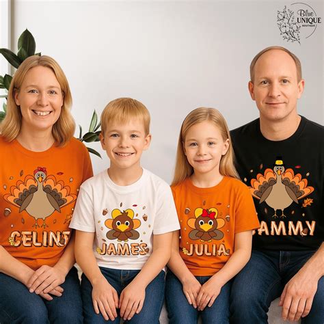 Custom Thanksgiving Family Shirts Personalized Last Name Turkey T ...
